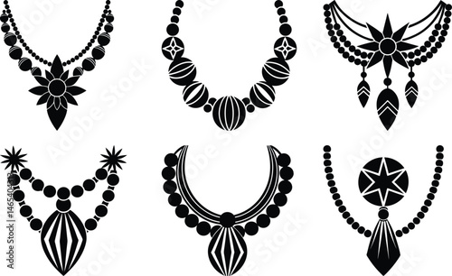 Tribal Beads silhouette vector