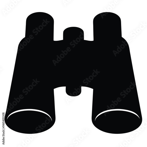 Simple black binoculars illustration for viewing objects at a distance in nature