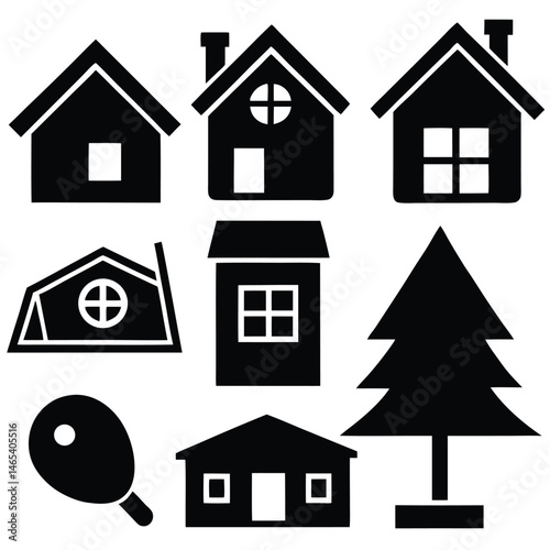collection home icons  house symbol  set .