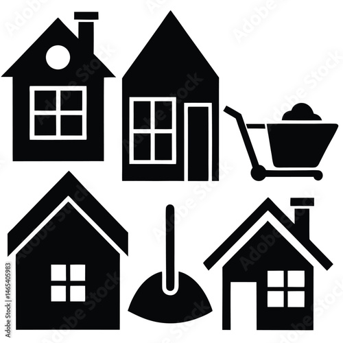 collection home icons  house symbol  set .