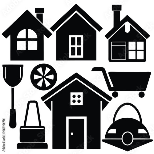 collection home icons  house symbol  set .