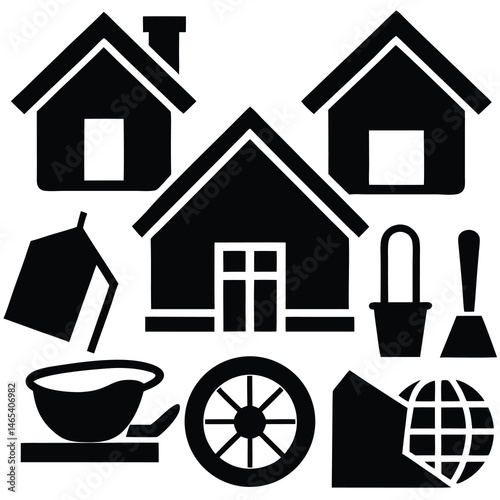collection home icons  house symbol  set .