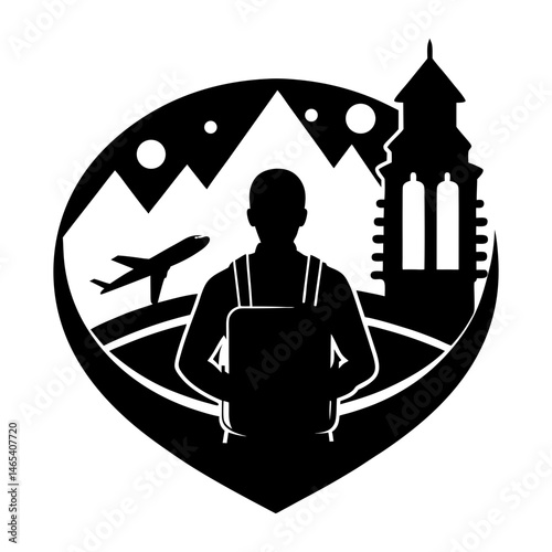 Travel Guidebook silhouette vector