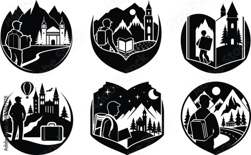 Travel Guidebook silhouette vector