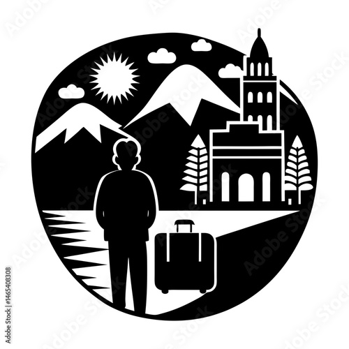 Travel Guidebook silhouette vector