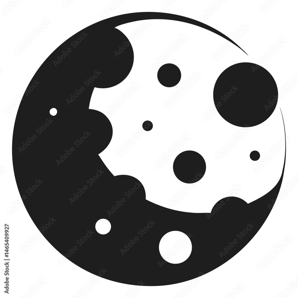 Fototapeta premium A bold sphere portrays craters and rough surface on a celestial body