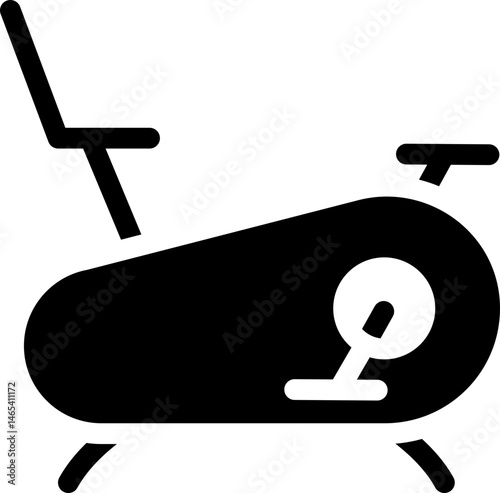 Exercise bike icon for fitness and cardio. Silhouette style.