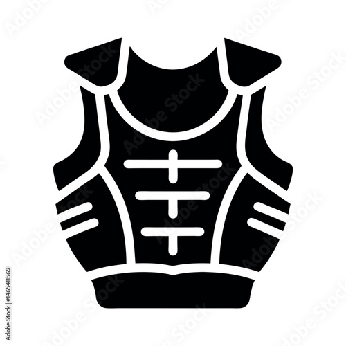 Body Armor Black Vector Silhouette Icon