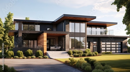 A photo of a modern exterior home facade.