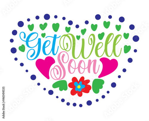 get well soon lettering. vector illustration