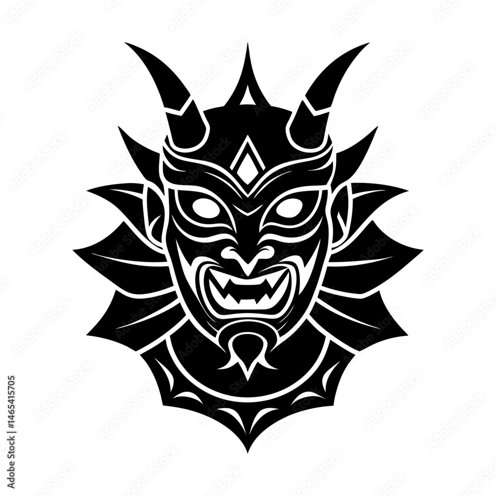 Obraz premium Traditional Masks silhouette vector