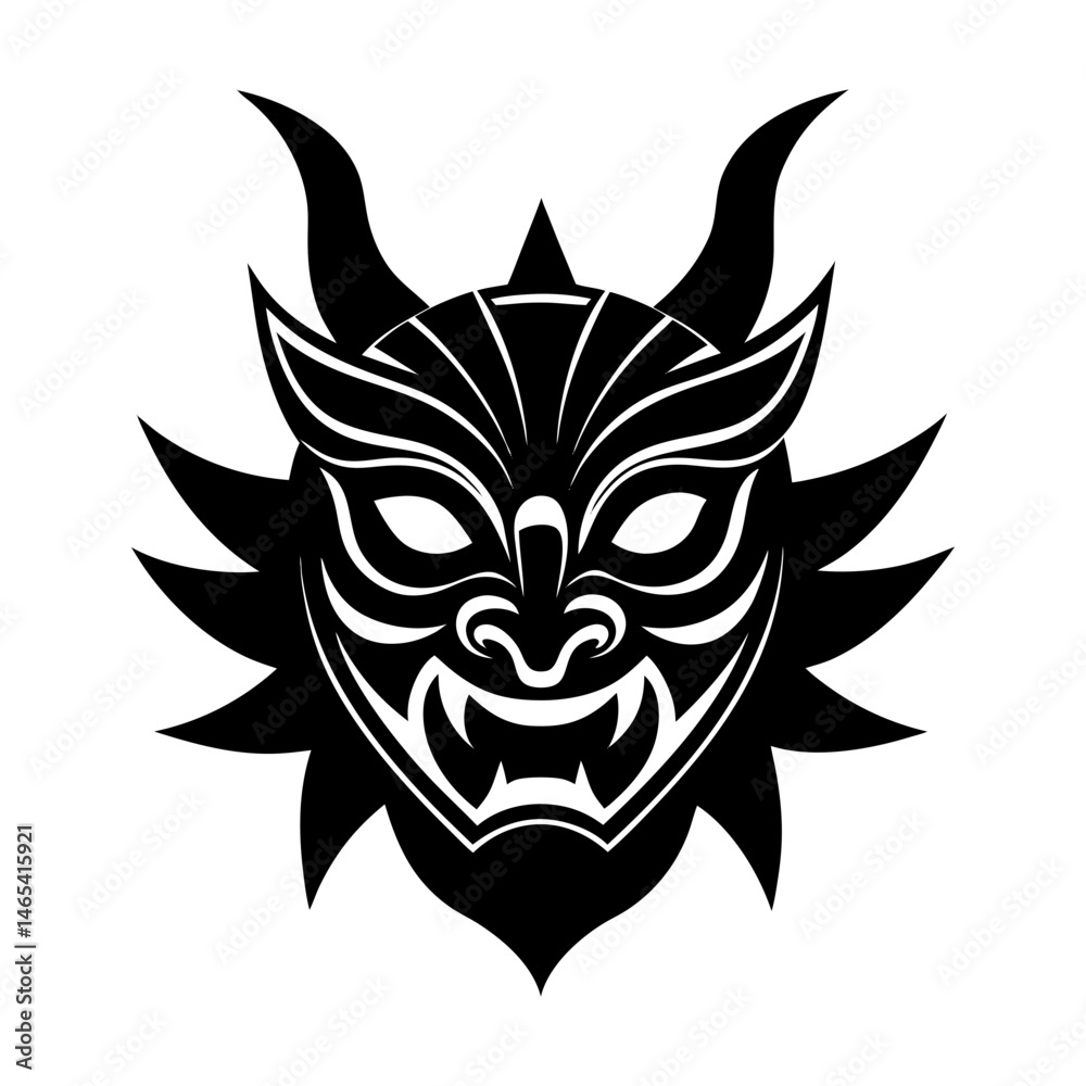 Fototapeta premium Traditional Masks silhouette vector