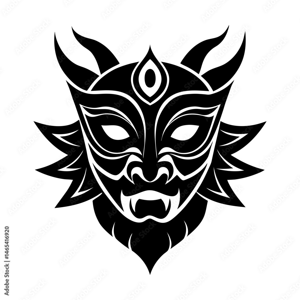 Fototapeta premium Traditional Masks silhouette vector