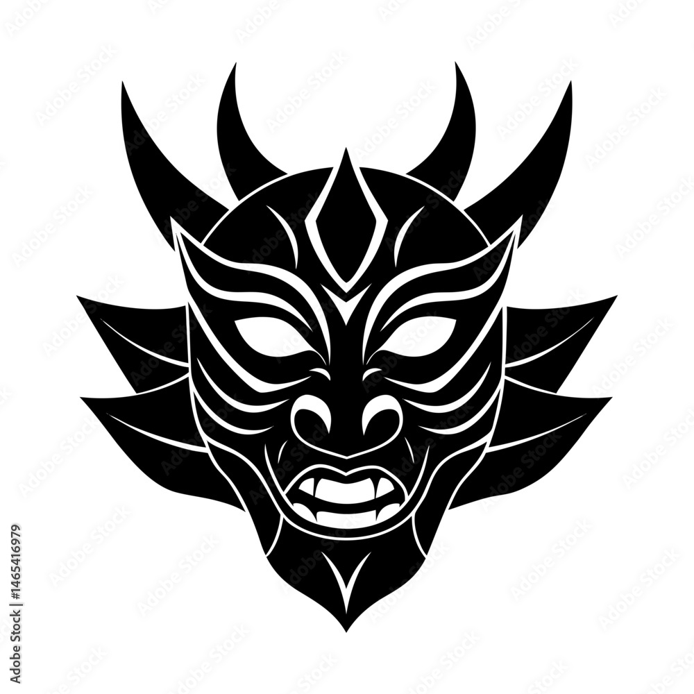 Obraz premium Traditional Masks silhouette vector