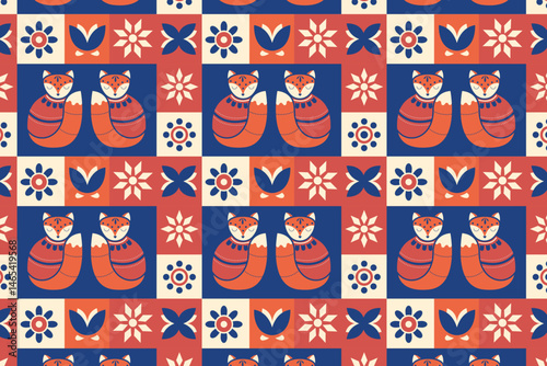 Scandinavian nordic pattern vector design illustration	