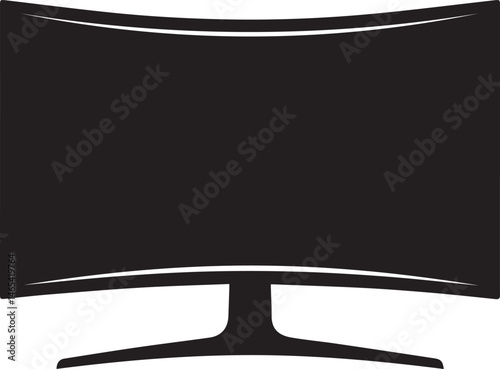 Gaming Monitor Silhouette Vector | Tech Black Vector Art Illustration