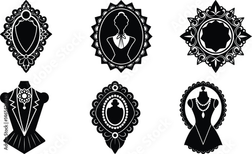 Timeless Brooch silhouette vector