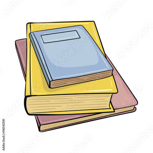 A stack of colorful books for studying or reading. Vector isolated image for the design of banners, training programs, knowledge day and September 1
