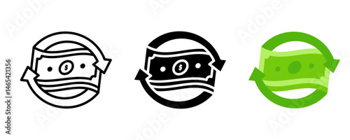 Money Flow icon set. for mobile concept and web design on white background