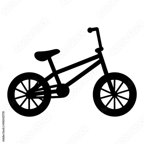 Simple black silhouette of a vintage bicycle perfect for graphic design