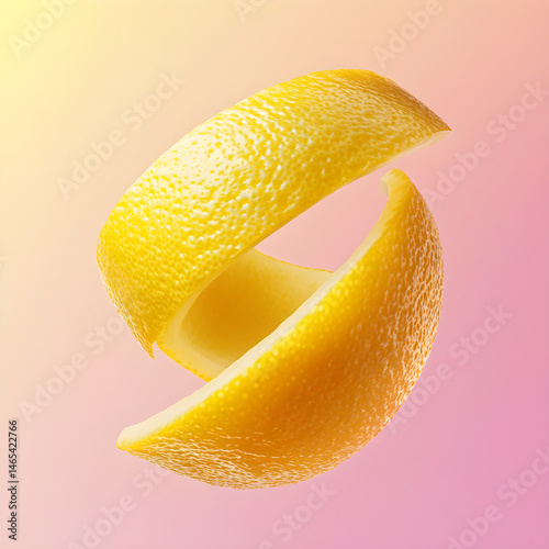 Zesty Dance of Lemon Essence: A Visual Symphony of Citrusy Whirl and Energy on Pastel Canvas