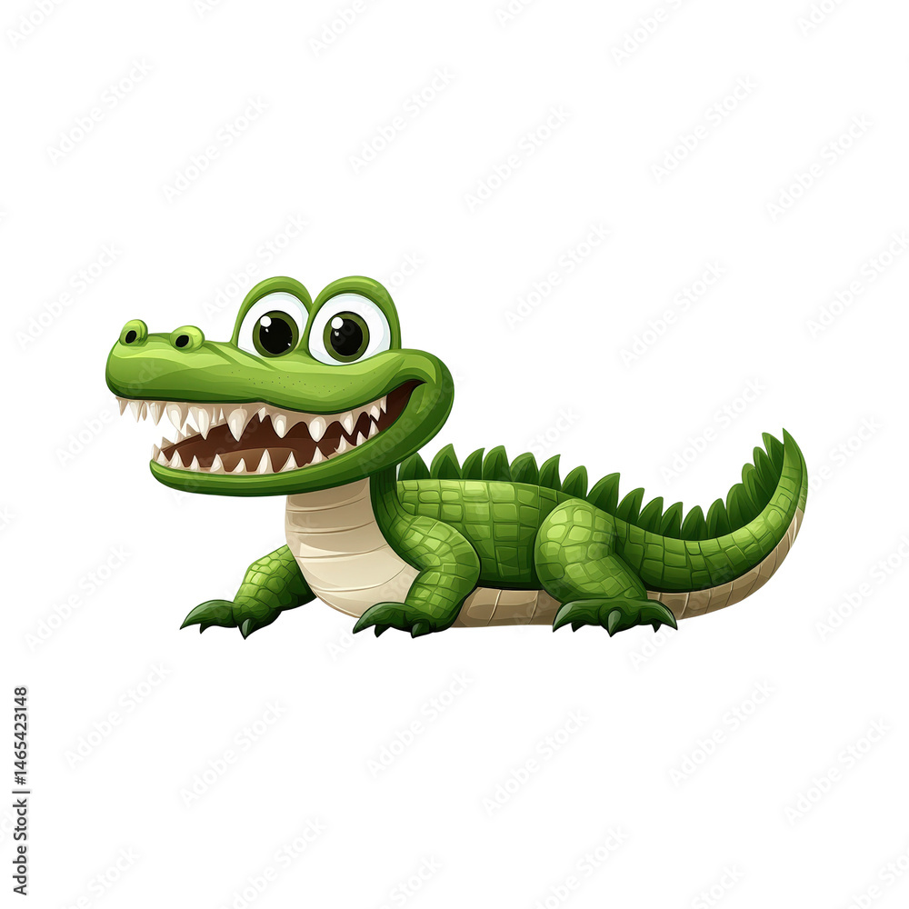 Fototapeta premium Crocodile character style digital fun environment isolated on transparent background