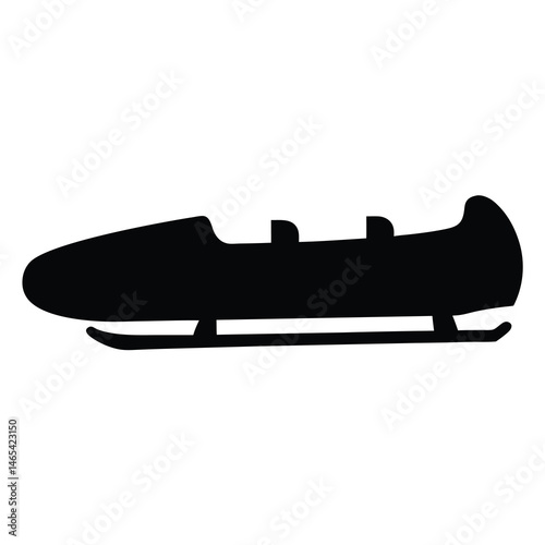 Silhouette image depicting a bobsleigh sled design, perfect for winter olympics