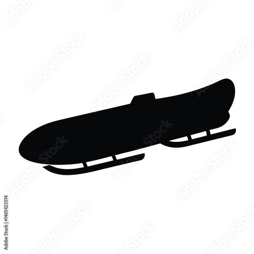 Black silhouette of a bobsled, representing winter sports and speed