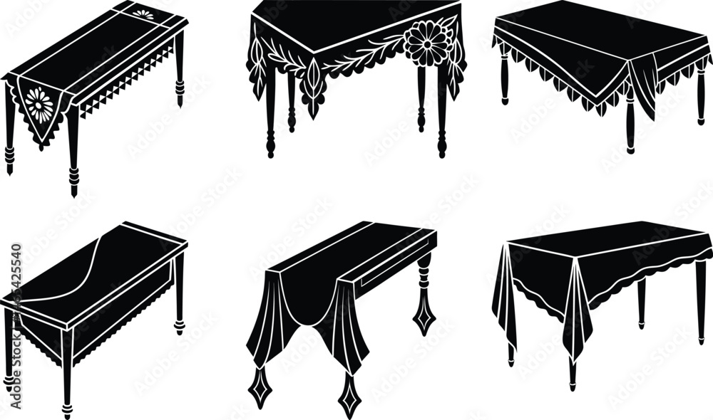 Naklejka premium Table Runner silhouette vector
