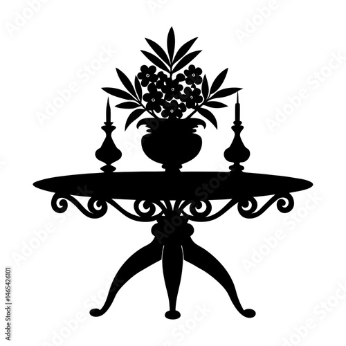 Table Centerpiece silhouette vector