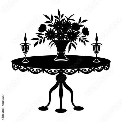Table Centerpiece silhouette vector