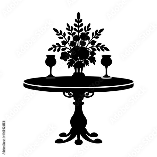Table Centerpiece silhouette vector