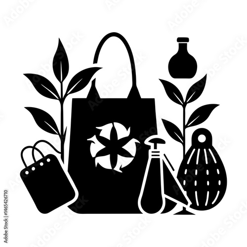 Sustainable Accessories silhouette vector