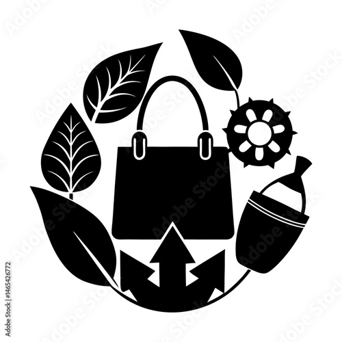 Sustainable Accessories silhouette vector