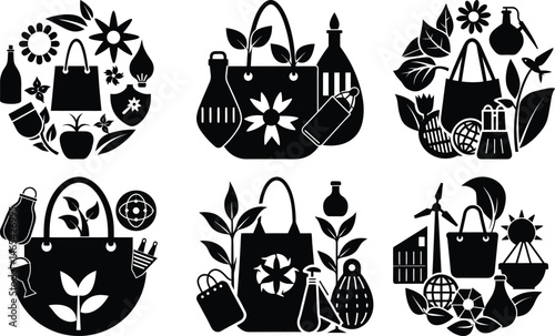 Sustainable Accessories silhouette vector