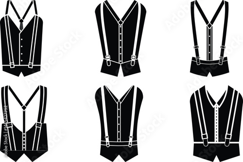 Suspenders silhouette vector