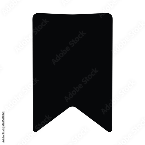 Simple black bookmark icon for saving and organizing web content or favorites