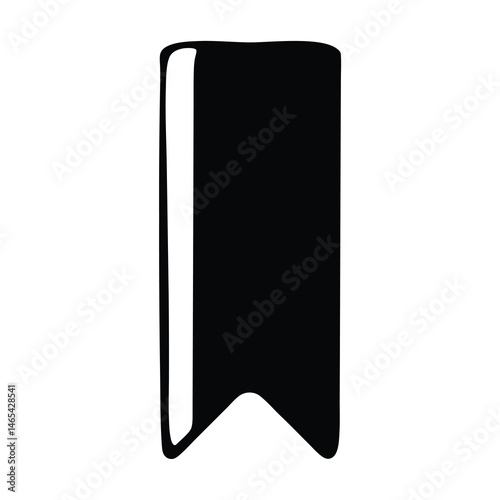 Simple Black Ribbon Bookmark Icon for Pages or Important Information Online