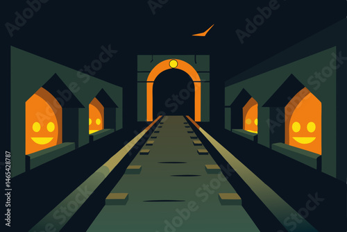 abandoned subway station with flickering jack 