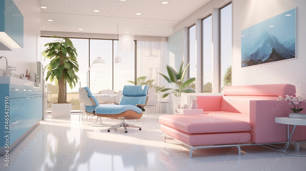 Fototapeta premium A photo of a dental clinic with a relaxing waiting