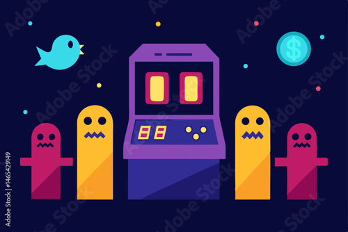 arcade full of haunted games  flickering lights  a.svg