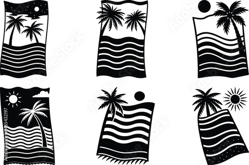 Summer Beach Towel silhouette vector