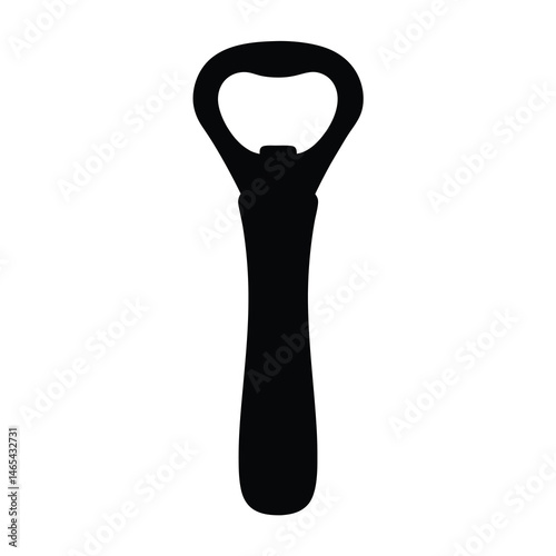 Classic Bottle Opener Silhouette Simple Black and White Kitchen Tool Design for Beer Soda Beverage