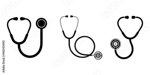 STETHOSCOPE ICON, Stethoscope icon, medical stethoscope sign. Doctor, physician icon. Vector illustration, Medical And Healthcare Stethoscope Icon In Flat Design Style, stethoscope silhouette , vector