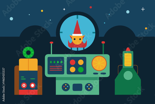 elf control room with magical weather dials  gift  