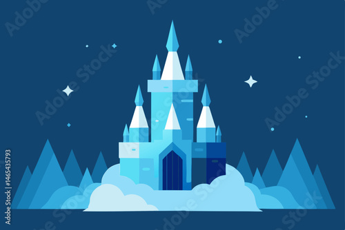 enchanted ice castle glowing from within  surround.svg