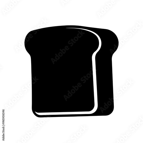 A Simple Black Silhouette Image of a Slice of Bread