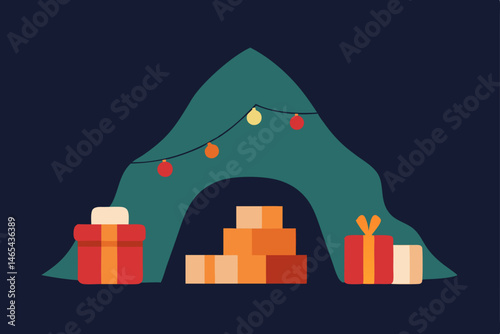 fireplace lit attic fort made of blankets  fairy 