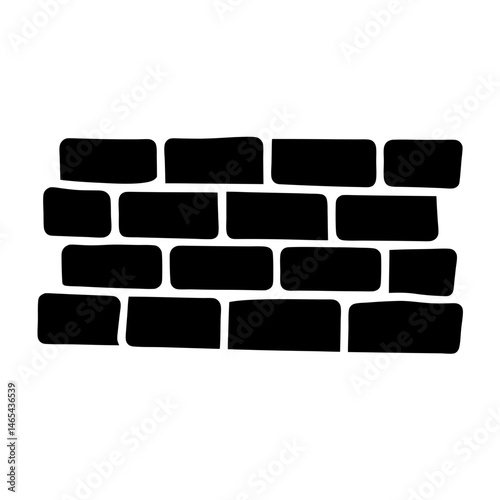 Simple Black and White Brick Wall Image Illustration Graphic Design Element