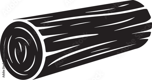 Wooden Log Silhouette Vector | Rustic Black Vector Art Illustration for Forest Themes